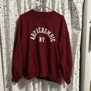 abercrombie fitch red oversize sweater